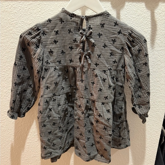 Zara Gray Bow Kids Dress - Picture 3 of 3